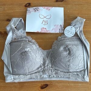 Elegant Lace Bralette - Mauve/Grey